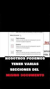 Secciones en Microsoft Word
