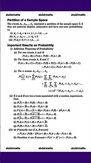 probability | revision notes probability class 12 | probability class 11 #math