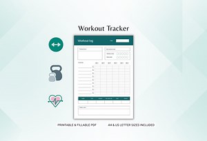 Workout Tracker Printable, Activity Log, Fitness Planner PDF, 1-page Journal Template - Etsy