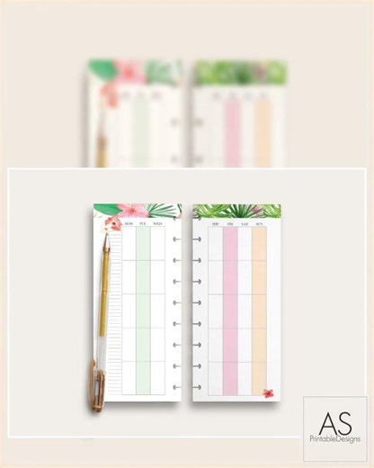 Happy Planner Skinny Classic Monthly & Weekly Printables, Tropical Design