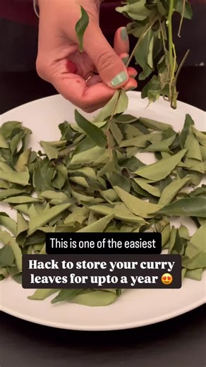 ✨ Never run out of curry leaves again! ✨ If you love cooking with curry leaves but hate seeing them go bad in the fridge, this hack will change your kitchen game. 🌿 ✅ Wash & pat dry the leaves ✅ Spread them out to dry completely ✅ Store in a ziplock, press out all the air ✅ Freeze — stays fresh for up to 1 YEAR! 🗓️💚 This way, you’ll always have that fresh, aromatic flavor ready for your dals, curries, chutneys, and more — no matter the season. 👉 Save this hack & share it with someone who nee