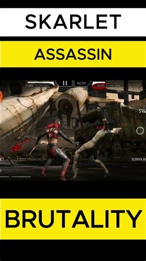 💀Triple Brutal-Ending 🩸Assassin SKARLET goes savage! #mortalkombat #mk1 #BRUTALITY #MK11 #mkmobile