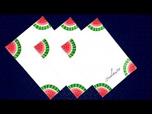 Fruit border design|Easy border designs for school project | border designs for project work