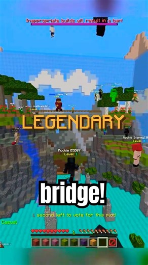 Building an INSANE BRIDGE in under 5 MINUTES! #buildbattle #minecraft #hypixel #shorts