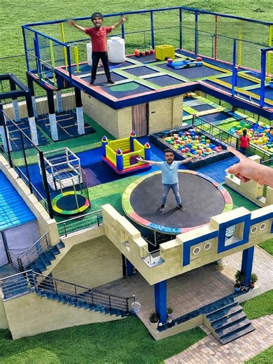 Building a Trampoline Park on Our Terrace Adventure