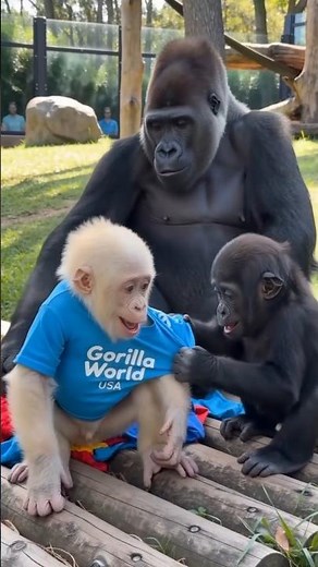 Rare White Baby Gorilla Shares T-Shirt With Best Friend ❤️ Emotional Gorilla Family Story |