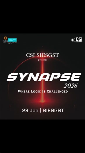 Computer Society of India on Instagram: "Not every day gives you a chance like this. When Synapse calls, you show up. Don’t miss your shot. ⚡ Register Now. Link in bio. Only a few days remaining. ⌛️ #trending #explore #collegelife #event #fyp"