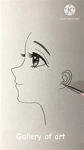 “Easy Anime Girl Side Face Drawing ✍️”