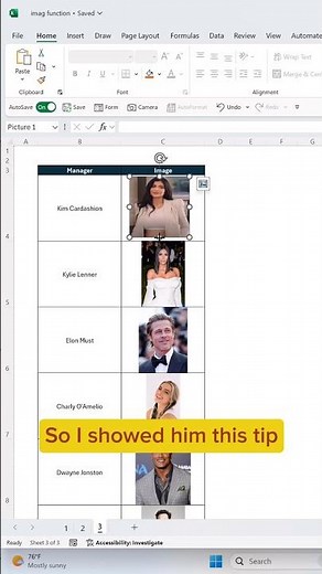 How to insert images into cells. 🤯 #excel #tutorial #spreadsheet