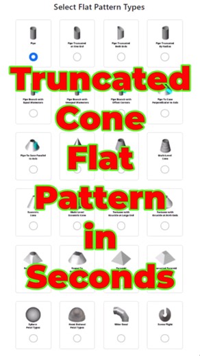 Truncated Cone Flat Pattern in Seconds | PDF & DXF Export