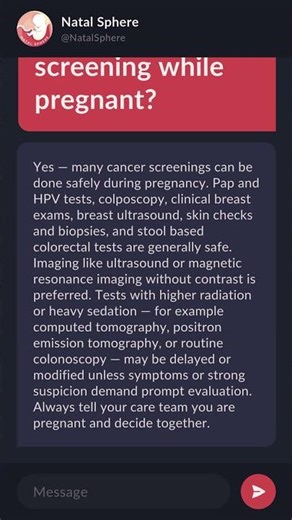 Can you do cancer screening while pregnant?
