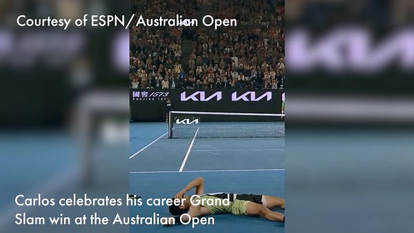 WATCH: The moment Carlos Alcaraz beat Novak Djokovic at the Australian Open