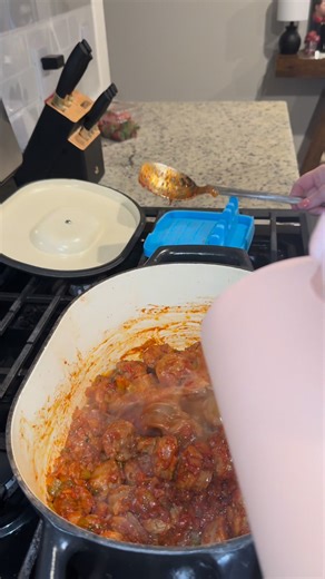 Southern Creole: step-by-step: 1. Brown your sausage as if making a brown gravy. This adds depth and flavor. 2. Remove the sausage; now brown your onions in that flavorful goodness. 3. Add the sausage back in, plus about two heaping tablespoons of tomato paste. Let it get fragrant. 4. Pour in a carton of broth—chicken or beef—plus half that carton of water and a can of tomato sauce. And please season to your liking (& remember if you ain’t sneezin it ain’t seasoned!) 5. Simmer on low until it th