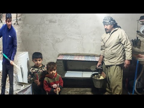 Nomadic life, living in harsh conditions, building a traditional stove for the kitchen