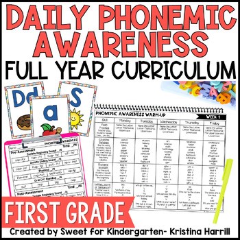 First Grade Phonemic Awareness Daily Lessons and Assessments Science of Reading