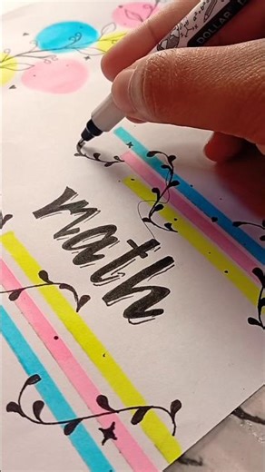 How to Draw a Beautiful Math Title Page | Aesthetic title page #titleart #art #drawing