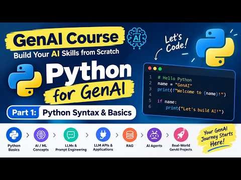 GenAI Course – Python for Beginners | Part 1: Python Syntax & Basics #genai #python #pythontutorial