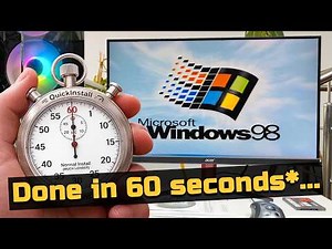 How fast? Windows 98 in 60 Seconds* with QuickInstall on Ryzen 9 PC | Now With HD Audio