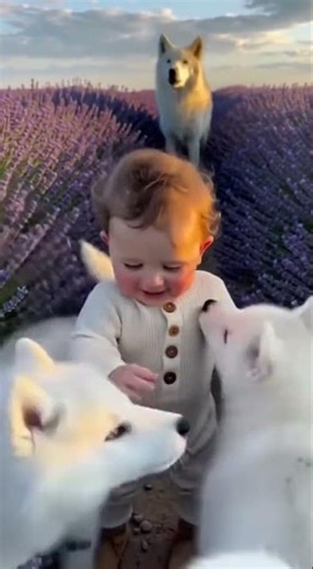 5 Tiny Wolf Puppies Ran Through the Lavender to His Howl 💜🐺😂