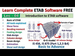Building design by Etab - Basic to Advance | Etabs full tutorial | Part - 4 #etabs #civilengineering