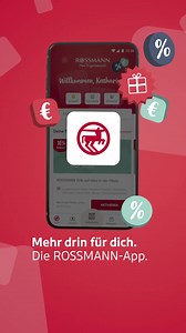 Mehr drin für dich! 📲 Jetzt ROSSMANN-App herunterladen, 10% Coupons* aktivieren und Kundenkarte an der Kasse scannen lassen. 🛒🛍 Mit der ROSSMANN-App kannst du dauerhaft ganz einfach sparen. 💸 *Jeder Coupon gilt für deinen gesamten Einkauf in einer ROSSMANN-Filiale – ausgenommen Pfand, Prepaid-Produkte, Säuglingsanfangsnahrung, Tabakwaren, Zeitungen, Zeitschriften, Bücher und Geschenkgutscheine. Eine Barauszahlung ist nicht möglich. Nicht mit anderen 10% Coupons und Rabatten auf den gesamten 