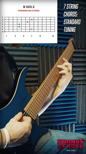 7 String Chords Part 2: B Sus2 #7String #Chords #BSus2