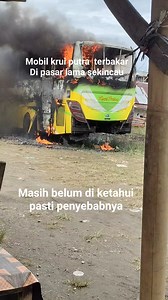 Mobil bus krui putra terbakar di pasar lama sekincau #buskruiputra #viral | Dedy Doyss