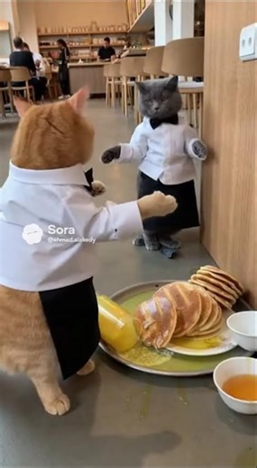 Worst Waiters Ever! Restaurant Disaster 🥞😿 #shorts
