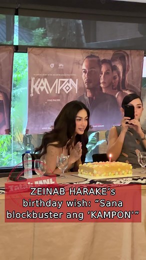UNANG PELIKULA NI ZEINAB! Happy birthday, Zeinab Harake! Watch her in her first-ever movie, ‘KAMPON’, with Derek Ramsay and Beauty Gonzalez. #KamponMoviePH is an official entry to #MMFF2023. Opens December 25 in cinemas nationwide from Quantum Films. | Tatak Pelikula