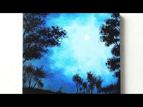Easy Canvas Painting With Three Acrylic Paint Colors