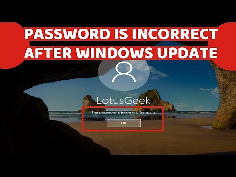 Password is Incorrect Try Again after Windows Update