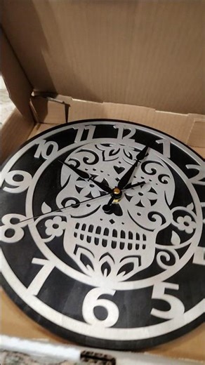 sugar skull wooden clock available on our Etsy shop now MyBeautifulpens.com #etsy #smallbusiness #fy