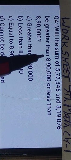 Worksheet 7th math ch1 mcq4 #love #viral #shorts #youtube