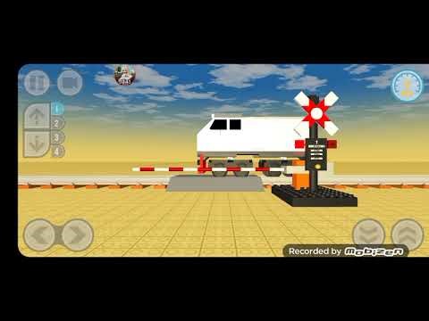 Barrier railroad crossing draw bricks but The Bell its broken and The train Kai indonesia are coming