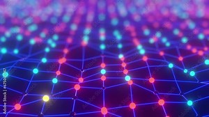 3D abstract of moving disco Lights with colorful blinking with blur background