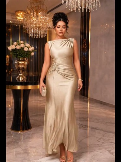 This Champagne Dress Looks Expensive ✨ Elegant Wedding Guest Outfit #dressootd