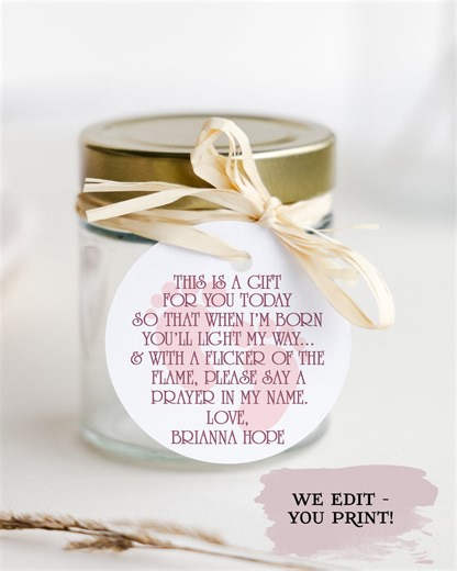 PRINTABLE Baby Shower Candle Favor Tags - Etsy