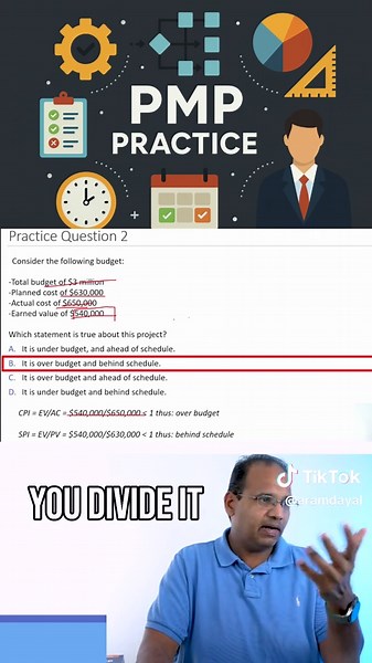 PMP Practice Question Walkthrough This is a clip from my weekly livestream! If you have any questions, want tips, or just want to stop by --- Study Group Livestream: EVERY TUESDAY at 7PM EST. I answer all your questions, we do PMP practice questions together, and there are regular GIVEAWAYS! Stop by and say hi! #pmp #pmpexam #certification #projectmanagement #projectmanager #jobs #careeradvice #careergrowth #jobtips #jobsearch #motivation #studymotivation #pmi #capm #motivationaltips #motivation