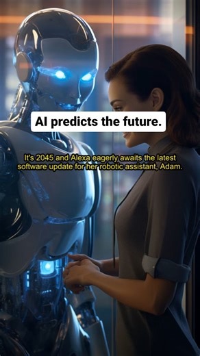 1K views · 121 reactions | AI predicts the future. In the year 2045. . . . . #aiart #blackmirror #technology #ai #aiart #chatgpt #midjourney #matrix #bladerunner #future #prediction #scifi #sciencefiction | Merge with the Machine | Facebook