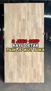 Jangan SALAH pilih Kayu Getah ni! (Gred AB vs BC) AB = smooth: kurang mata kayu, urat je nampak — sesuai untuk meja/counter yang nak clean. BC = natural: ada mata kayu sikit — bagi karakter, cantik untuk panel/shelf. Semua datang 4×8 kaki; nak custom saiz boleh. Kami buat cut-to-size, sanding, router edge, dan coating/varnish supaya balik terus pasang. Minat boleh roger kami. #fyp #palletxpert #papanlaopan #woodsupplier #fypシ゚viralシ #supplierkayu | PapanLaopan by PalletXpert
