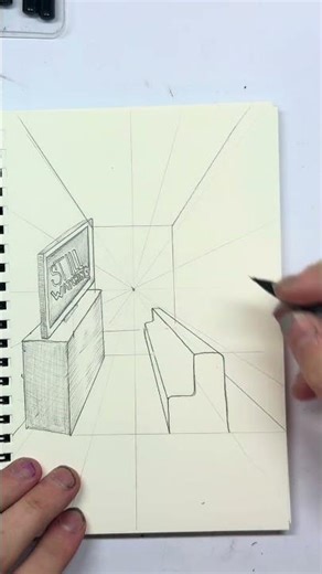 1 point perspective room drawing #drawing #drawingtechniques #art #sketch #perspectivedrawing