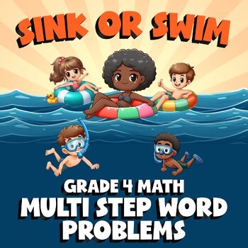 Multi Step Word Problems SINK OR SWIM Math Game - No Prep Grade 4 Review