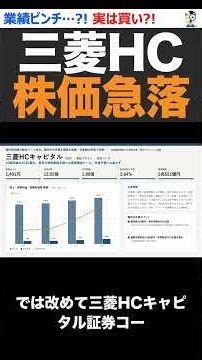 【異変発生】三菱HCキャピが利益5割減少で株価急落。実は買いときかも？〇〇円で買う！ #shorts ver1