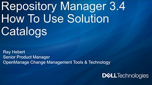 Utilisation du catalogue de solutions pour Dell Repository Manager 3.4