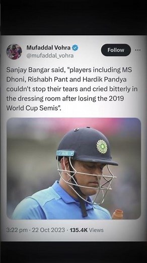 Msd cried in 2019 semi-final 😢😢#dhoni #kohli #worldcup2023 #cricket