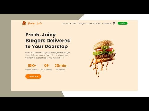 Professional Restaurant Landing Page | Burger Delivery Website | HTML, CSS, And JS 🍔