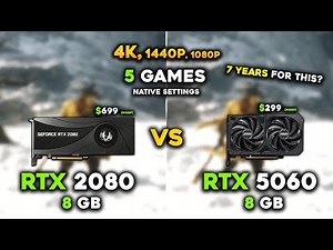 RTX 2080 VS RTX 5060 - It Could've been Worse | 5 Games Comparison | 4K, 1440p, 1080p