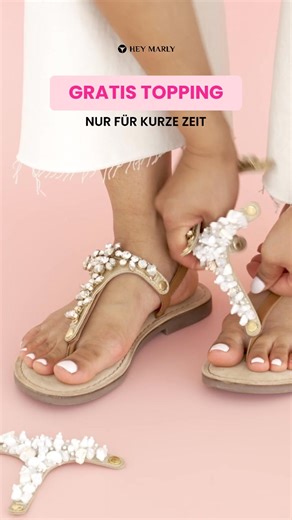 Jetzt GRATIS TOPPING sichern! Feiere mit uns die MIX & MATCH WEEK! 👡 Sandale kaufen = Gratis Topping 👜 Tasche kaufen = Gratis Bag Charm Nur für kurze Zeit Geschenk sichern! | HEY MARLY