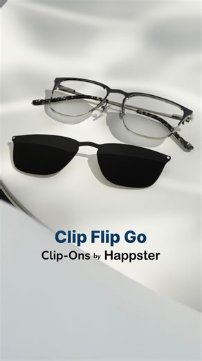 From sun to screen, just Clip On and Carry On. Sleek. Smart. Seamless. The new Clip-Ons by Happster have you covered for both indoors and out. 🕶️☀️💻 * Magnetic Clip-on design * 100% UV Protection & Anti-glare * Indoor Outdoor utility * Easy to snap. Easy to slay. Just Clip. Flip. Go. 🎯 Available now at Specsmakers store #ClipFlipGo #Specsmakers #ClipOnsBySpecsmakers #AlwaysLookSharp #EverydayEyewear #IndoorToOutdoor #SpecsmakersIndia | Specsmakers