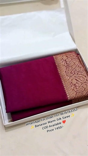 😍 Authentic Banarasi Warm Silk Saree #authentic #silksaree #warmsilksarees #onlineshopping